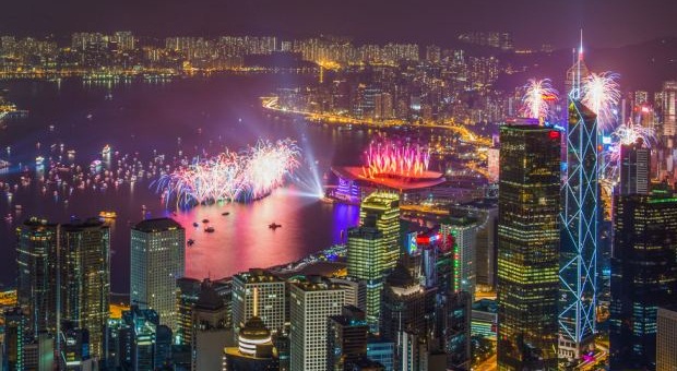 New Years Eve Fireworks in Hong Kong